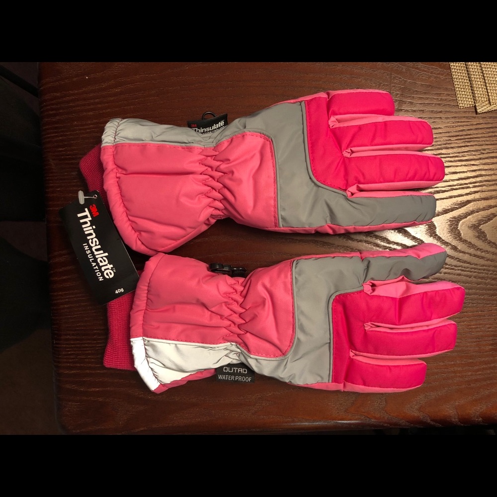 Women’s Pink Waterproof Ski Gloves Small NEW